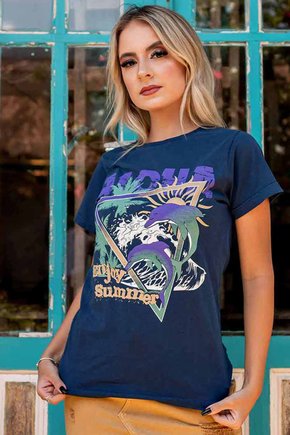 T-shirt Feminina Aloha Azul