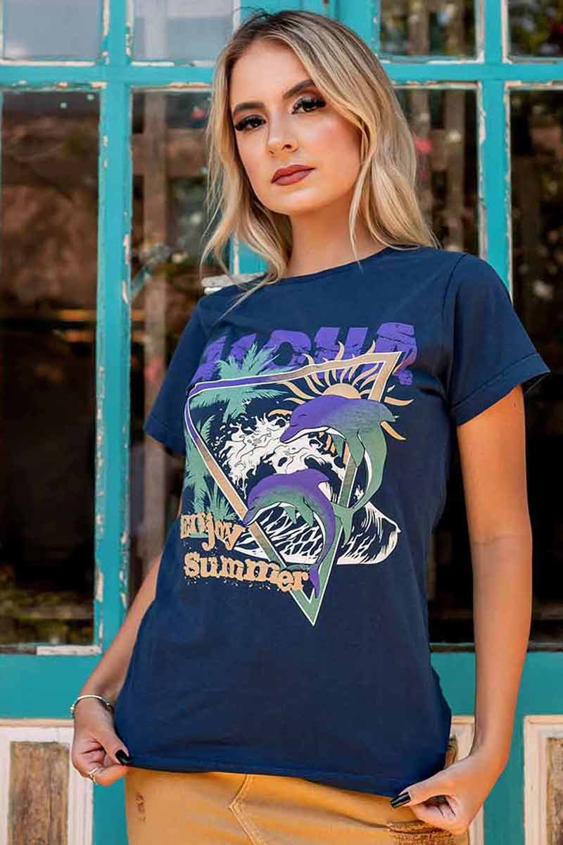 T-shirt Feminina Balance Azul