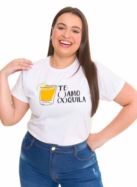 T-shirt Feminina Tequila Branca T-shirt Feminina Tequila Branca