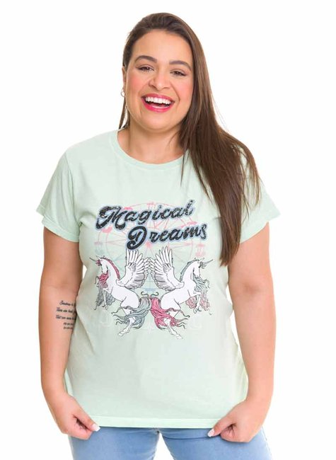 T-shirt Feminina Magical Dreams Verde T-shirt Feminina Magical Dreams Verde