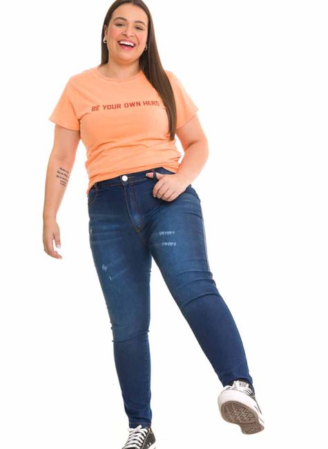 T-shirt Feminina Be Your Own Hero Laranja T-shirt Feminina Be Your Own Hero Laranja