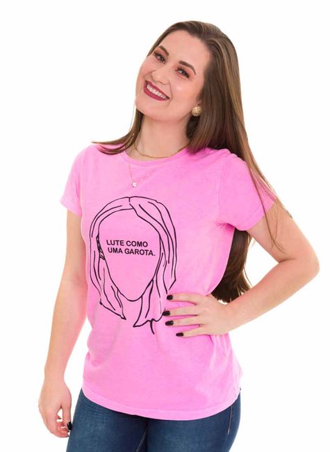 T-shirt Feminina Lute Como Uma Garota T-shirt Feminina Lute Como Uma Garota