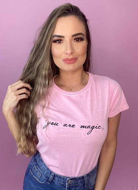 T-shirt Feminina You Are Magic Rosa T-shirt Feminina You Are Magic Rosa