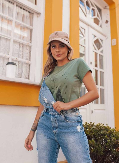 T-shirt Feminina Wolfs Verde T-shirt Feminina Wolfs Verde