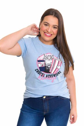 T-shirt Feminina Gato Azul