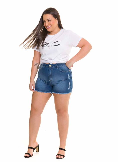 T-shirt Feminina Cílios Branca T-shirt Feminina Cílios Branca