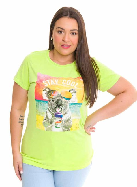 T-shirt Feminina Coala Verde T-shirt Feminina Coala Verde