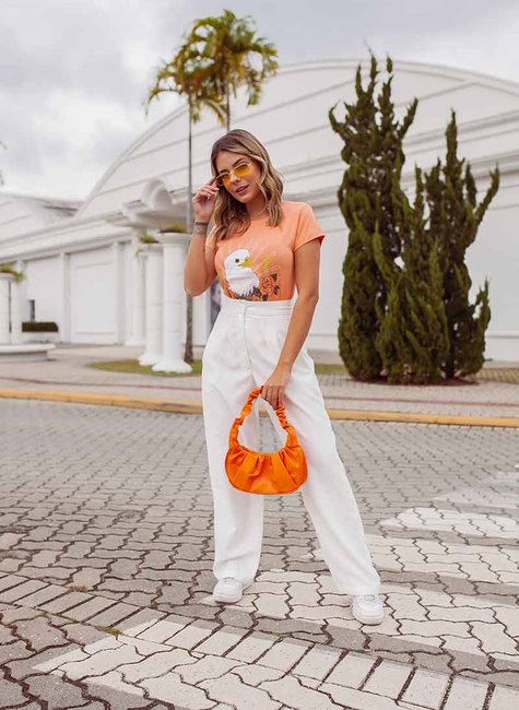 Baby Look Feminina Viscolycra Wild Revolution Laranja Baby Look Feminina Viscolycra Wild Revolution Laranja