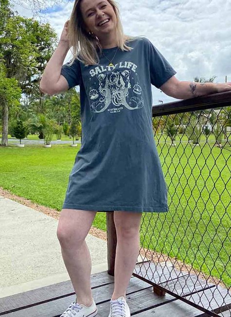 Vestido T-shirt Salty Life Chumbo Vestido T-shirt Salty Life Chumbo