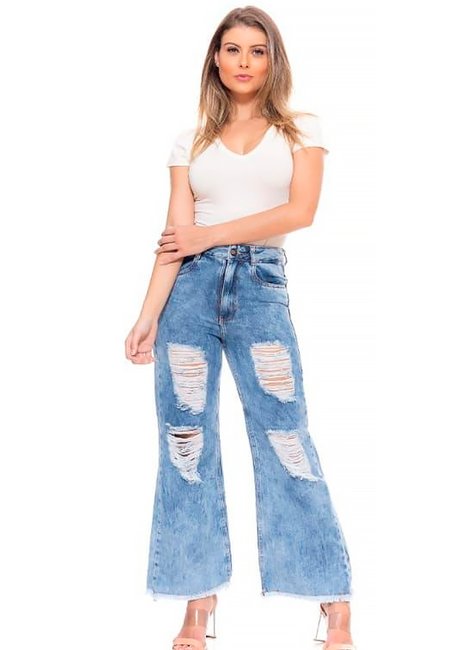 Calça Jeans Feminina Pantacourt Calça Jeans Feminina Pantacourt