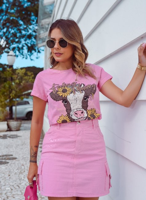 T-shirt Feminina Feeling Mooving T-shirt Feminina Feeling Mooving