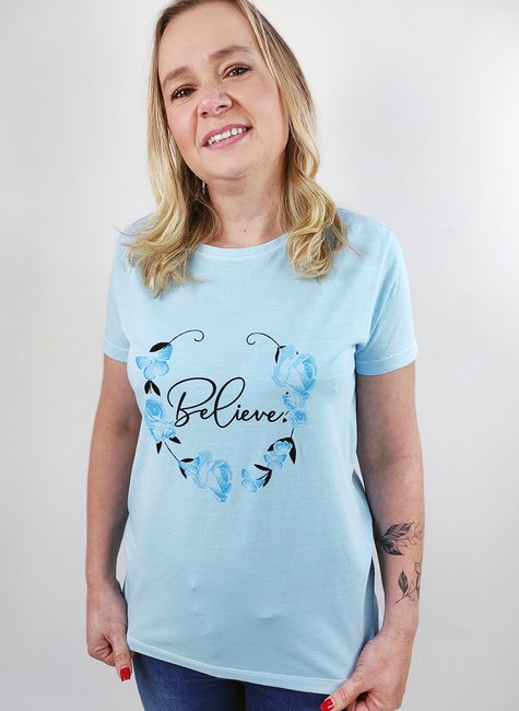 T-shirt Feminina Believe T-shirt Feminina Believe