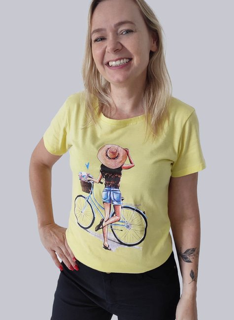 t shirt menina com bicicleta amarela 4