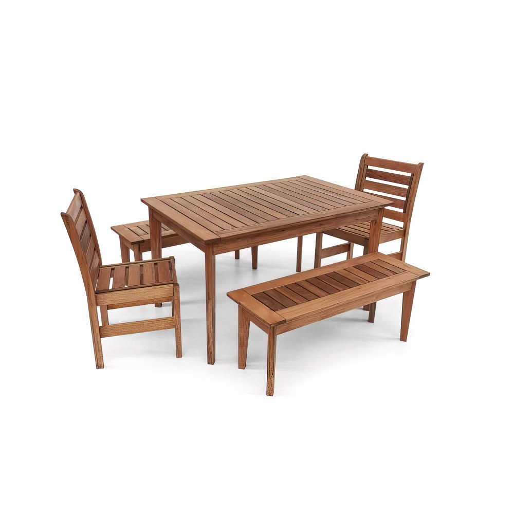 conjunto mesa de jantar em madeira macica retangular 6 lugares com cadeiras e bancos sem encosto gigapixel lowres scale 1 00x