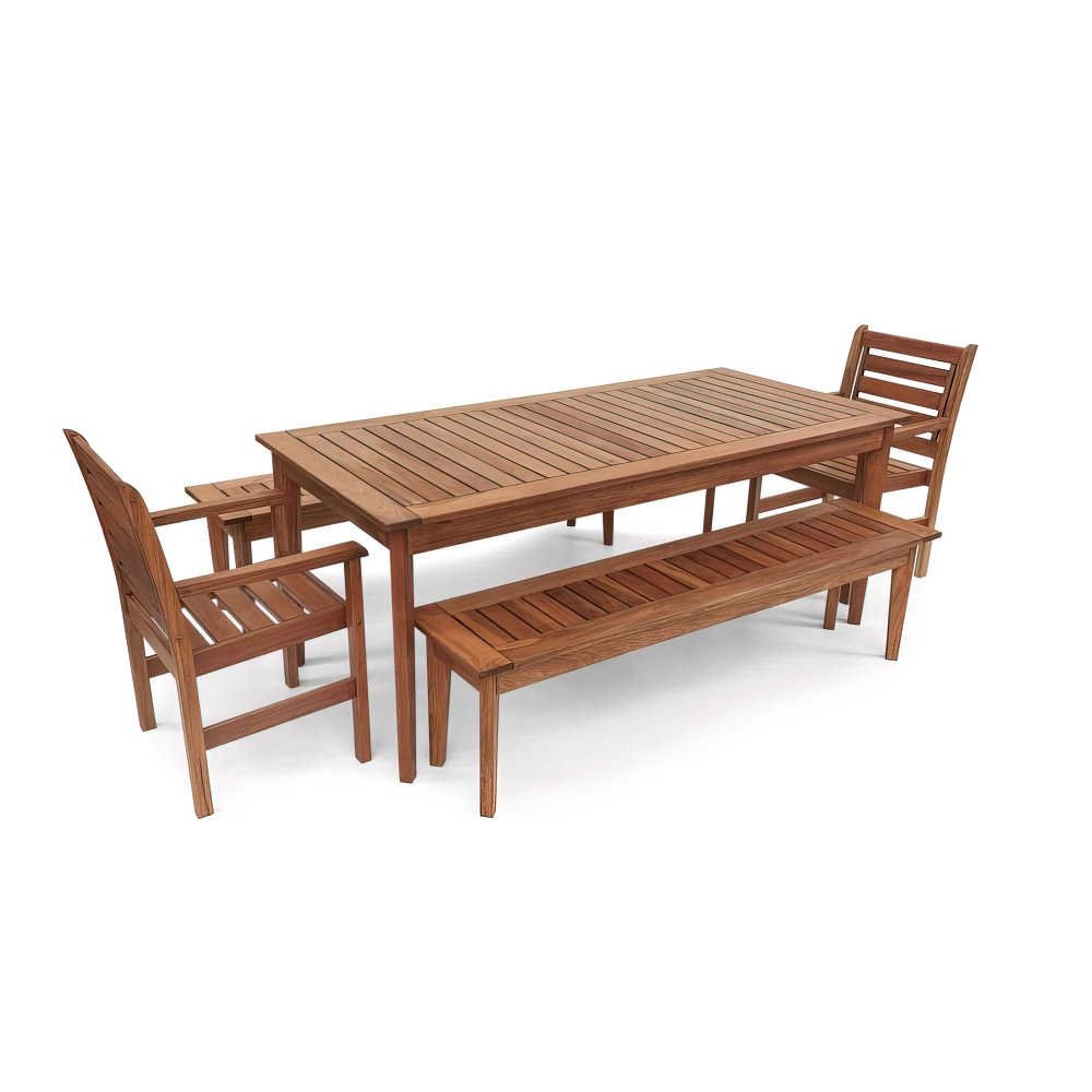 conjunto mesa de jantar em madeira macica retangular 8 lugares com bancos gigapixel lowres scale 1 00x