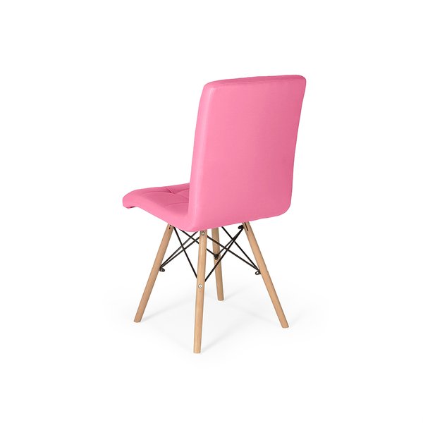 Jogo Mesa Retangular com 6 Cadeiras Baiucas - Cadeiras Rosa