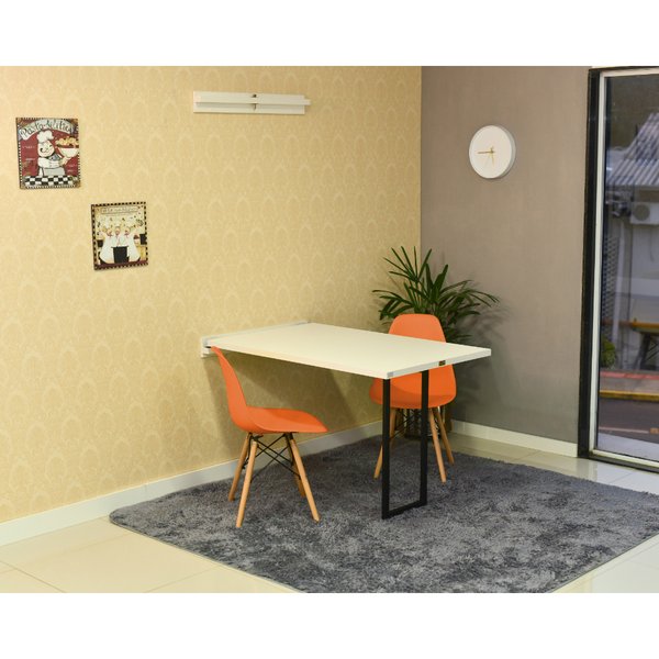 mesa 2 cadeiras dobravel retratil 120cm com cadeira eiffel laranja 3