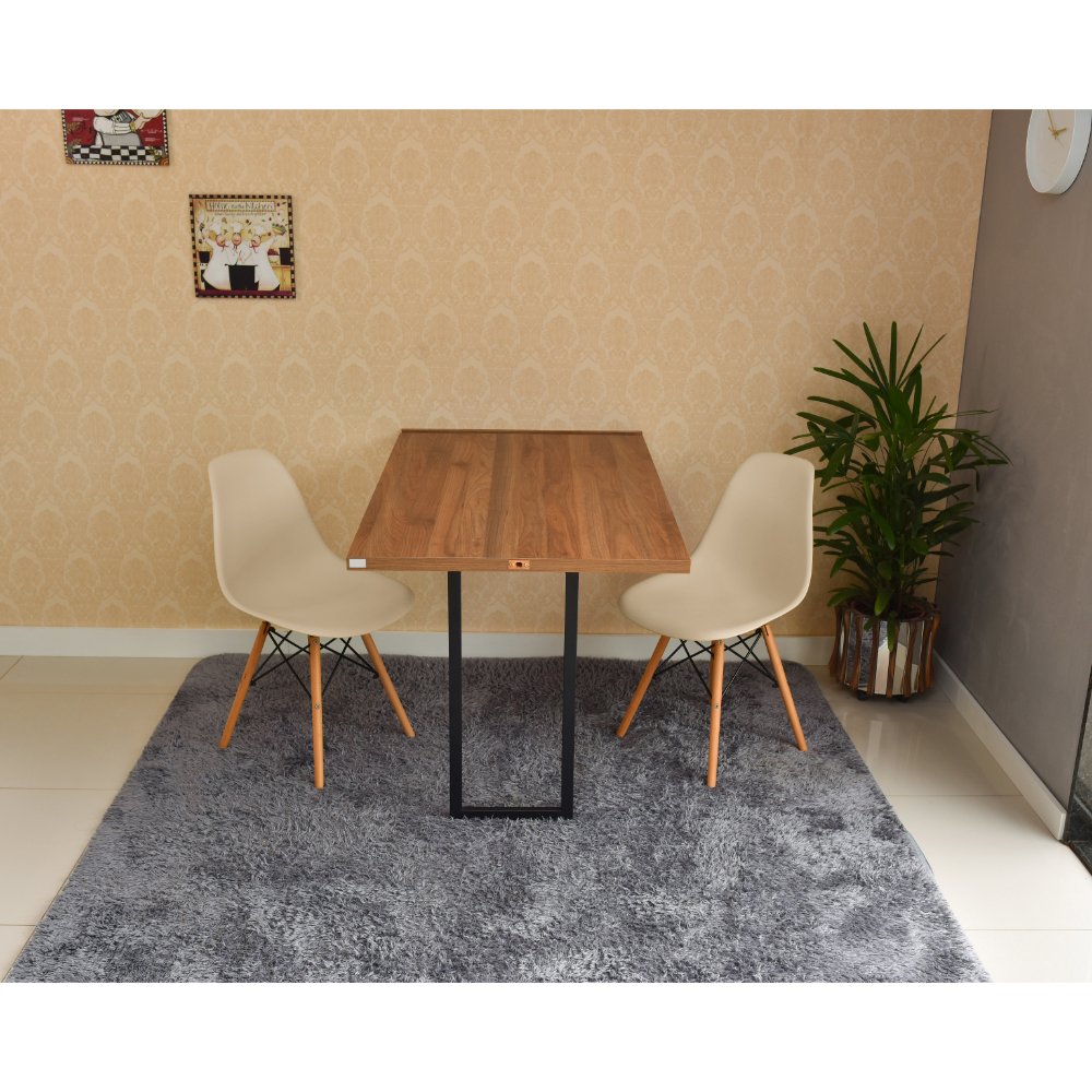mesa dobravel retratil de parede 120x75 noronha com 2 cadeiras eames eiffel nude 3