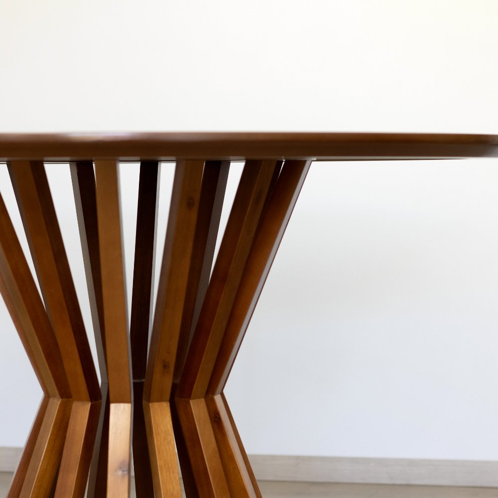 mesa de jantar redonda 120cm branca cecilia amadeirada em madeira macica magazine decor 4