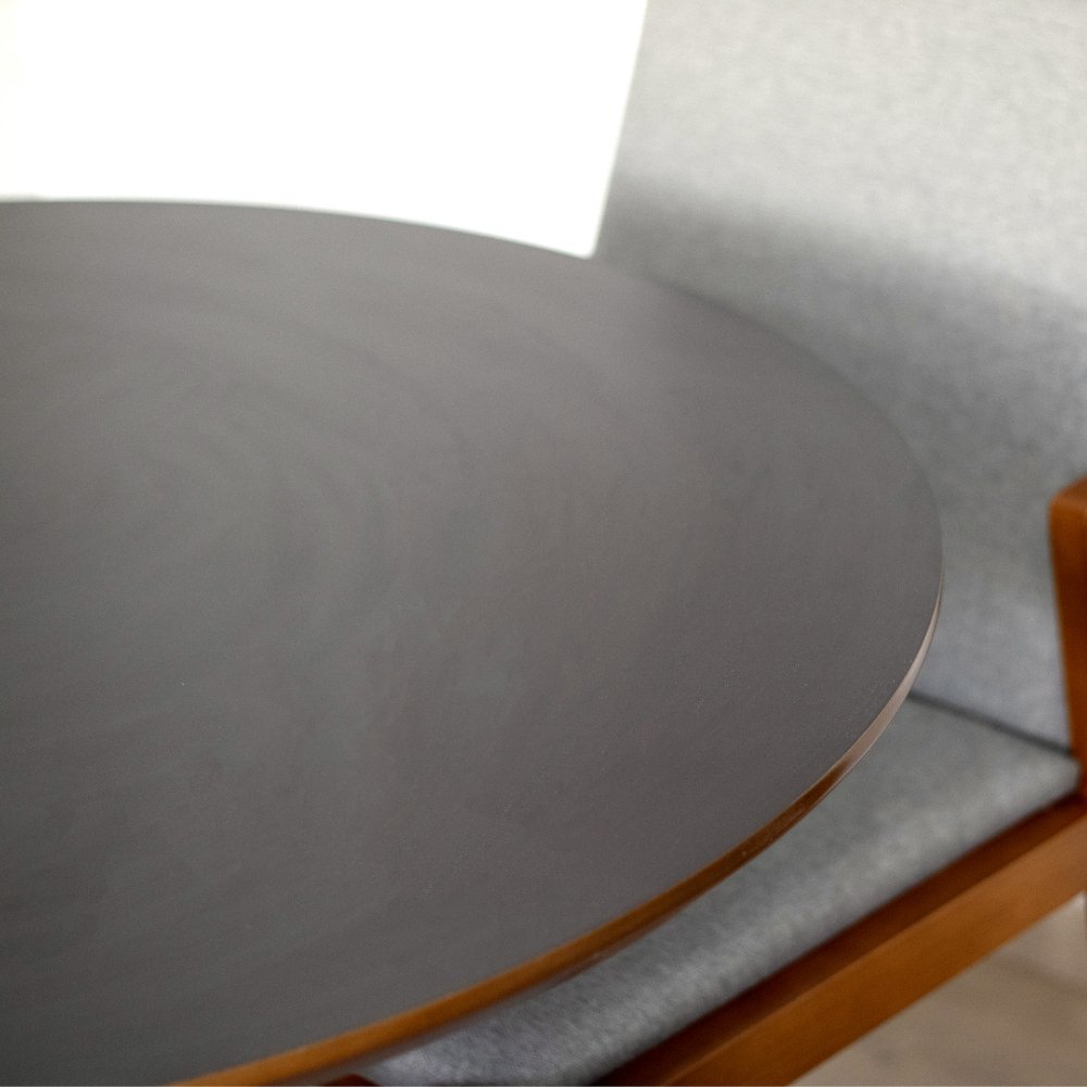 mesa de jantar redonda 100cm preta luana amadeirada magazine decor 1