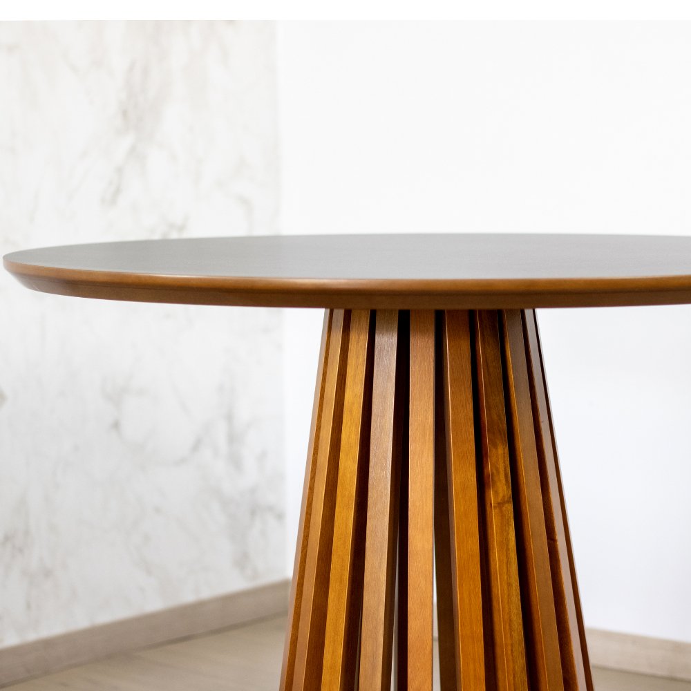 mesa de jantar redonda 100cm preta luana amadeirada magazine decor 5