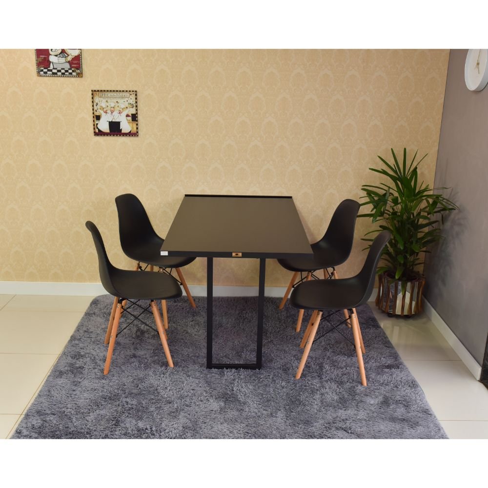 mesa dobravel retratil de parede 120x75 preta com 4 cadeiras eames eiffel magazine decor 2