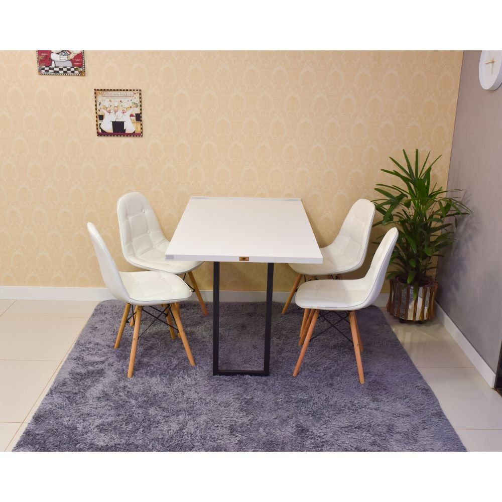 mesa dobravel retratil de parede 120x75 branca com 2 cadeiras eiffel botone branca 3