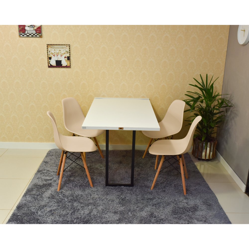 mesa dobravel retratil de parede 120x75cm com 4 cadeiras eames eiffel nude 2