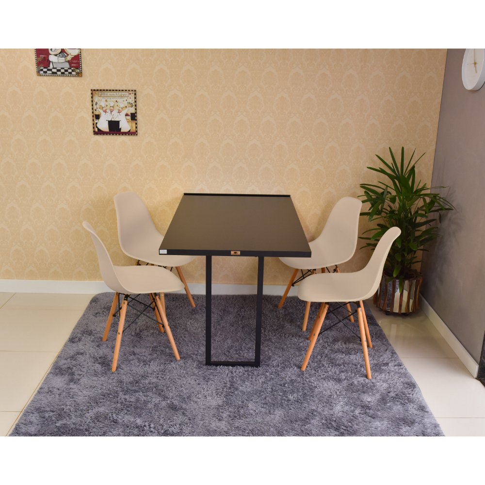 mesa dobravel retratil de parede 120x75 com 4 cadeiras eames eiffel nude 3
