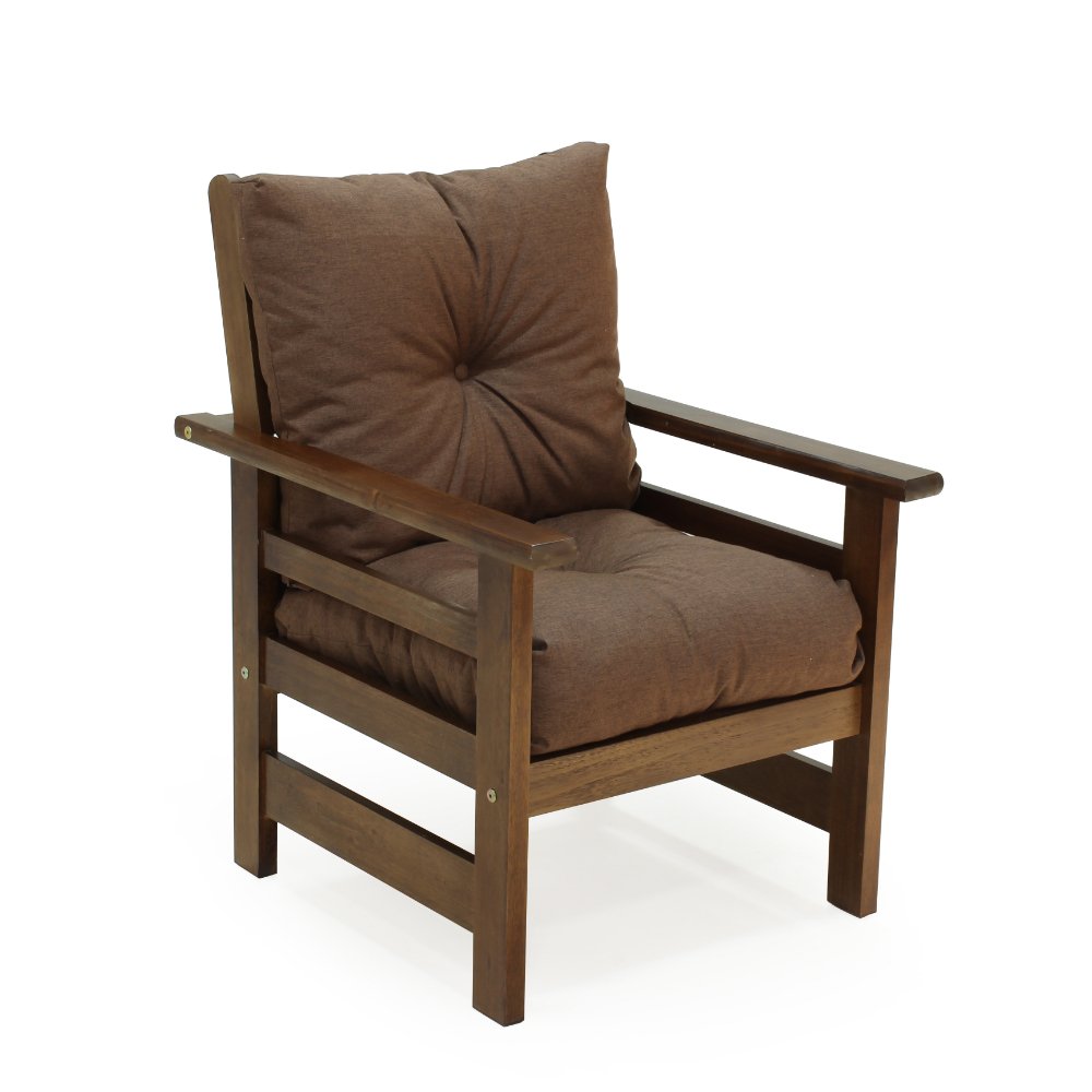 conjunto sofa havai 3 lugares 2 poltronas de madeira com almofadas confortaveis marrom 4