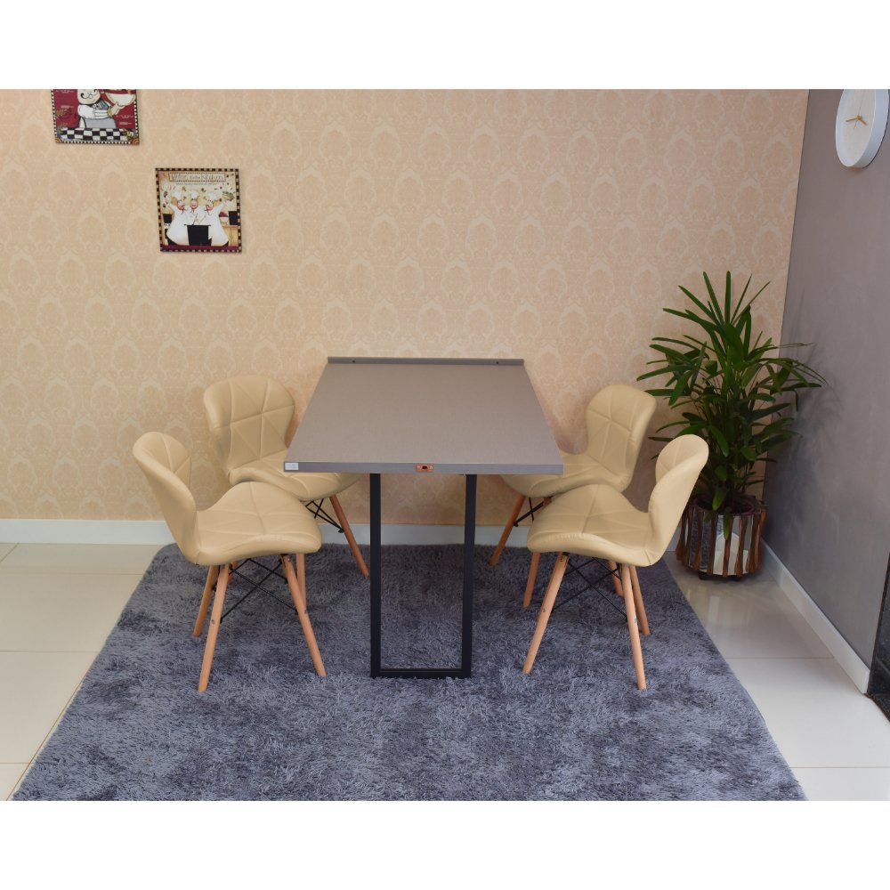 mesa dobravel retrati de parede volpi 120x75cm com 4 cadeiras eiffel slim nude 3