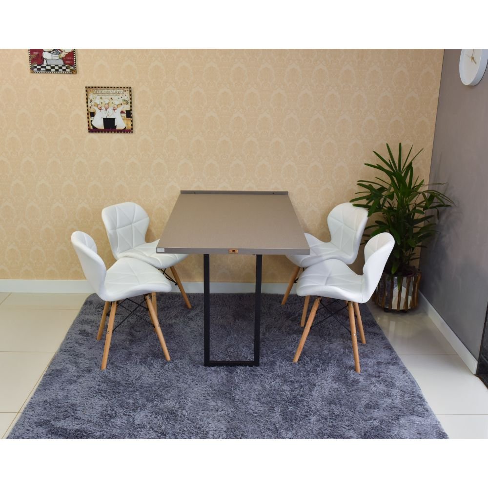 mesa dobravel retrati de parede volpi 120x75cm com 4 cadeiras eiffel slim branca 2