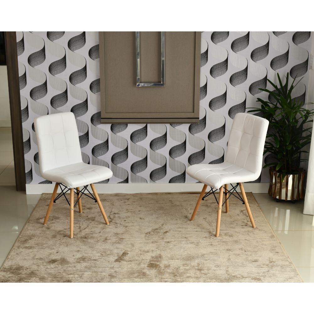 mesa dobravel retratil de parede volpi 140cm base inox com 2 cadeiras eiffel gomos branca 1