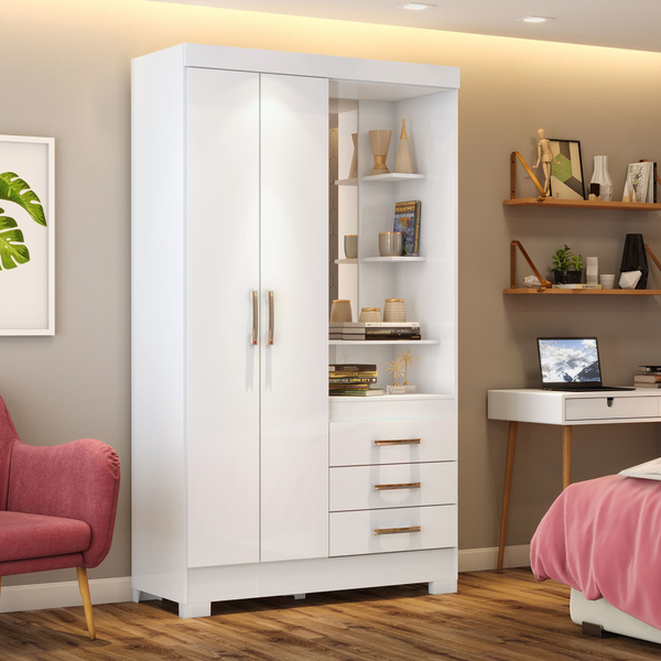 Roupeiro de porta rebatível - Arrumação funcional e elegante para o seu  quarto
