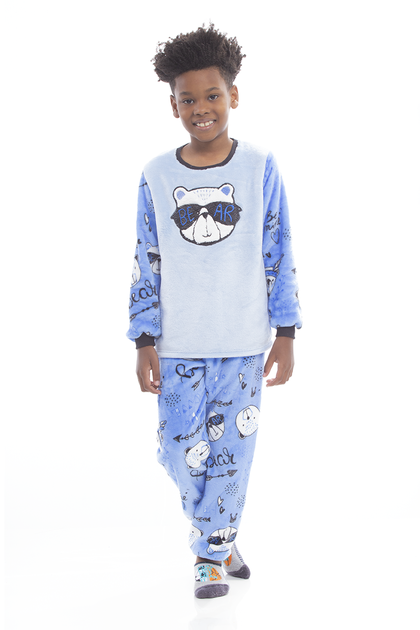 Funishi coral fleece pijama conjunto de pijamas de inverno dos