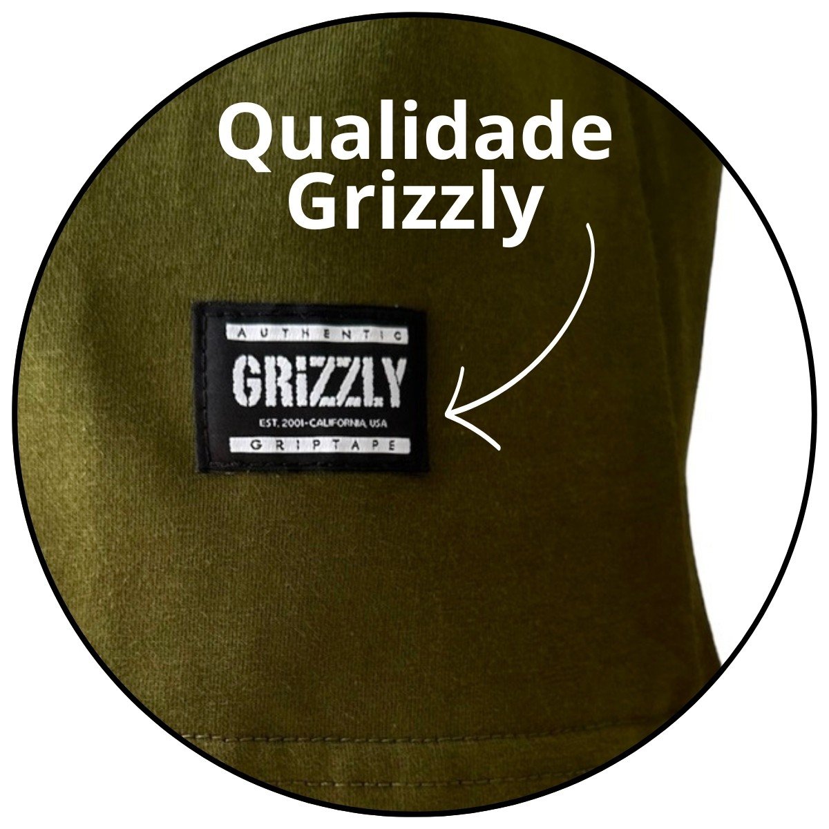camiseta masculina grizzly paraskate verde militar descricao 3