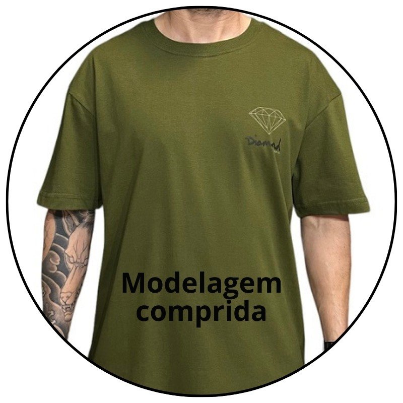 camiseta masculina diamond small og sign verde militar descricao 2