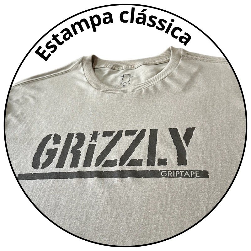camiseta masculina grizzly og stamp sand areia descricao 1