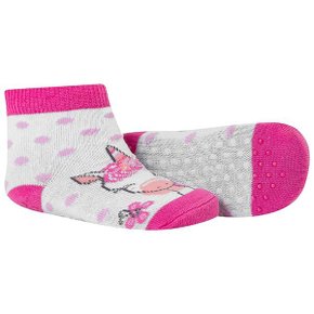 Meia Comfort Socks Antiderrapante Feminino Pink e Branco