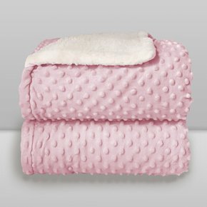 Cobertor Infantil 0,90X1,10 Sherpam Dots Rosa Bebê - Laço Bebê