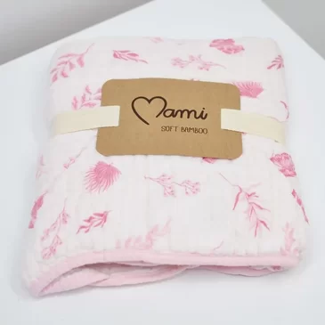 toalha de banho soft bamboo folhagem rosa