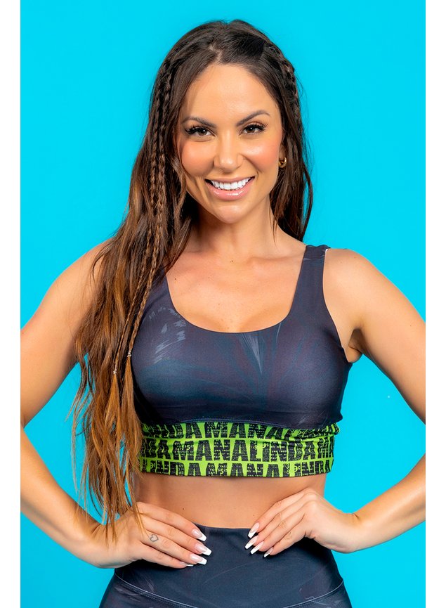 Top Fitness Preto e Verde