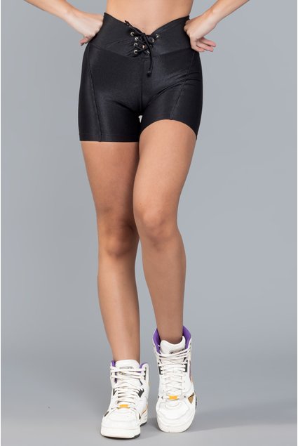 Bermuda Fitness Metallic Preta