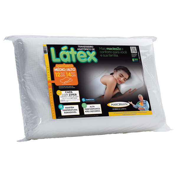 marcbrayn latex travesseiro linha anatomico alto 12cm 14cm marketplace com embalagem