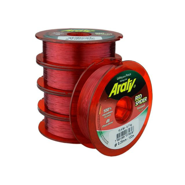 Linha Monofilamento Araty Red Spider - 300m Linha Monofilamento Araty Red Spider - 300m