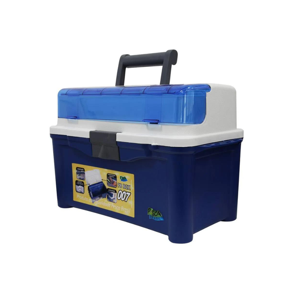 Caixa com 3 estojos e compartimento ajustáveis Pesca Brasil - PB Box 007 Caixa com 3 estojos e compartimento ajustáveis Pesca Brasil - PB Box 007