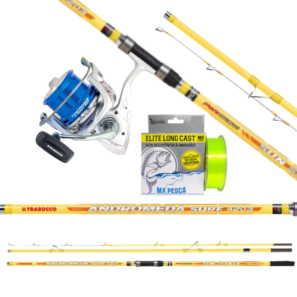 Kit Pesca de Praia MP04 - Vara Verano 4,20m com Molinete 4000 +