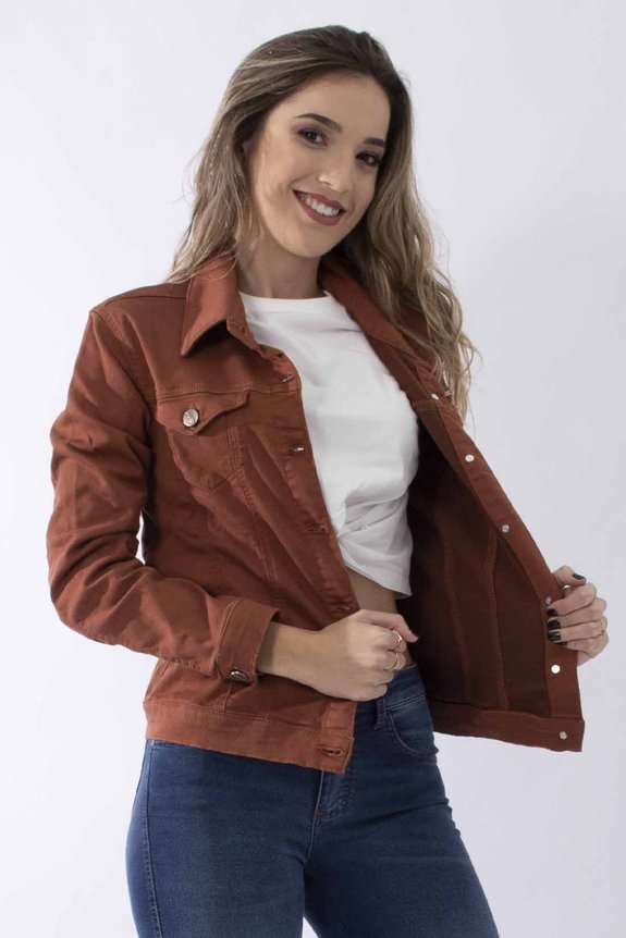 Jaqueta Jeans Feminina Nero Ferrugem Jaqueta Jeans Feminina Nero Ferrugem