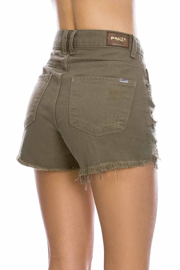 Shorts Jeans Feminino Hot Pants Libertador Branco com Botões Shorts Jeans Feminino Hot Pants Libertador Branco com Botões
