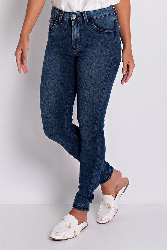 Calça Jeans Feminina Skinny Ballet Escura Calça Jeans Feminina Skinny Ballet Escura